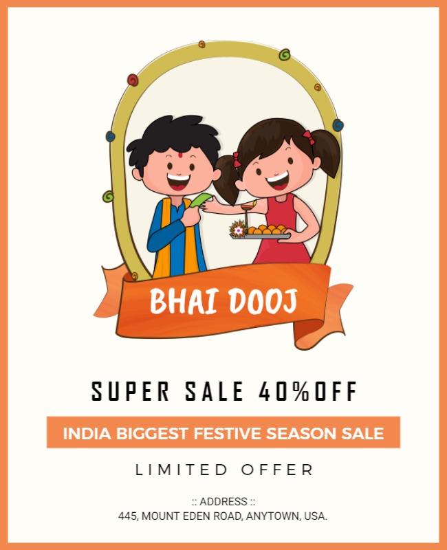 Bhai Dooj Festive Sale Promotion Flyer Template