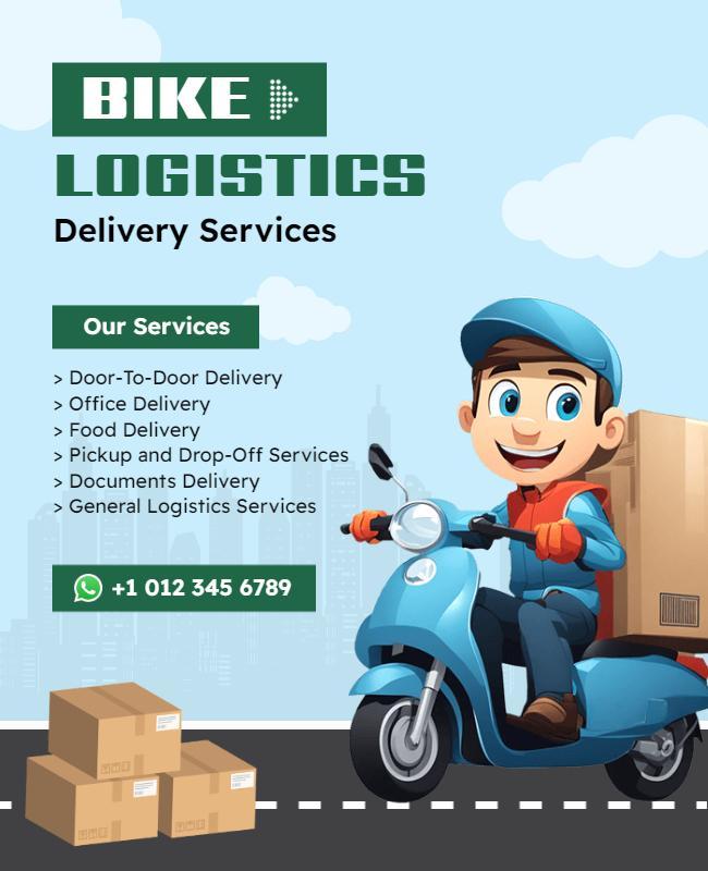 Bike Logistics Delivery Services Flyer Template