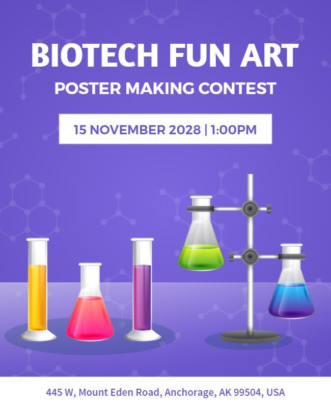 Biotech Art Poster Contest Flyer Template