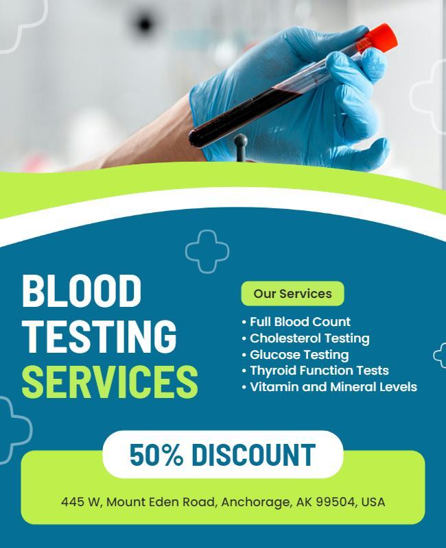 Blood Testing Services Promotional Flyer Template