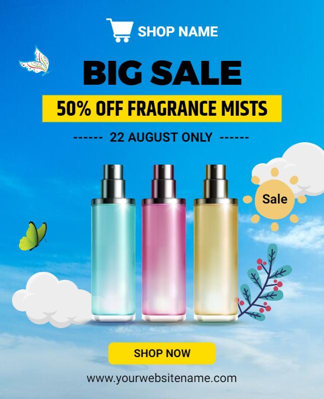 Blue Perfume Big Sale Flyer Template