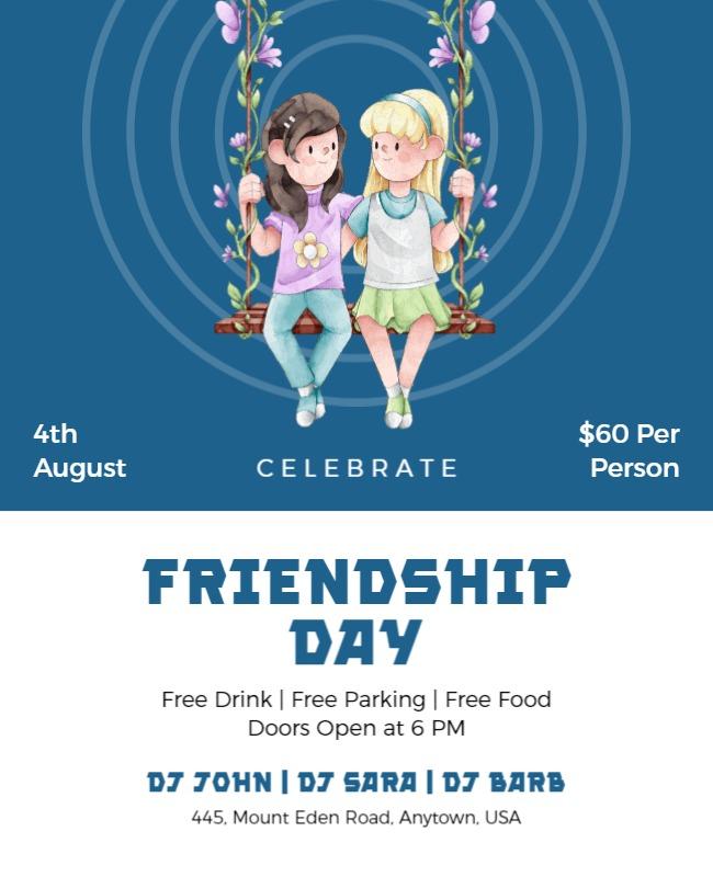 Blumine and White International Friendship Day Poster Template