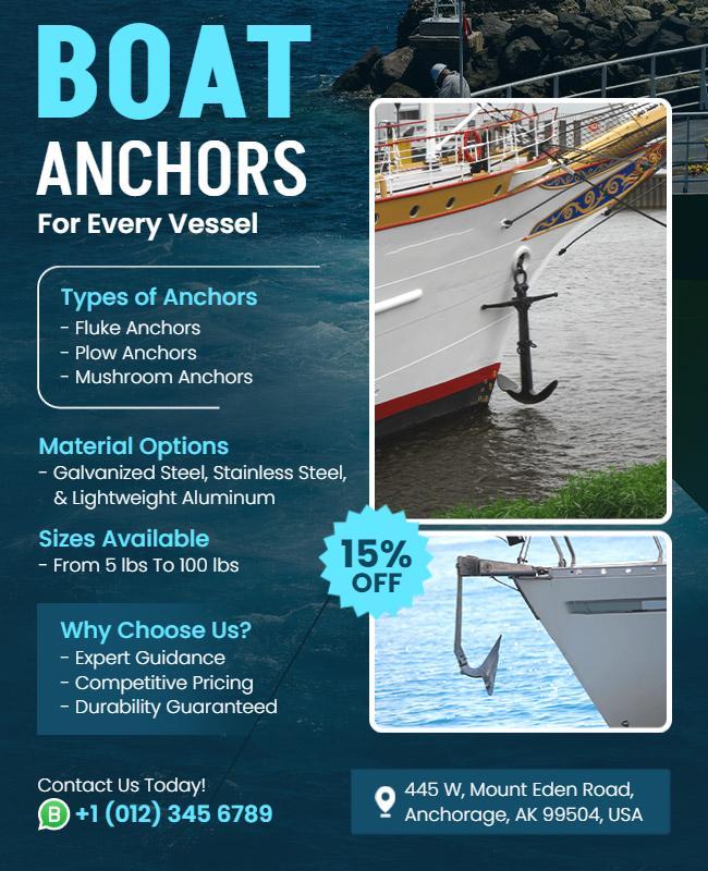 Boat Anchors Promotional Flyer Template