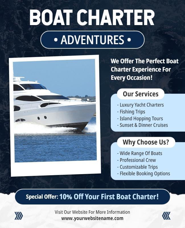 Boat Charter Adventure Services Flyer Template