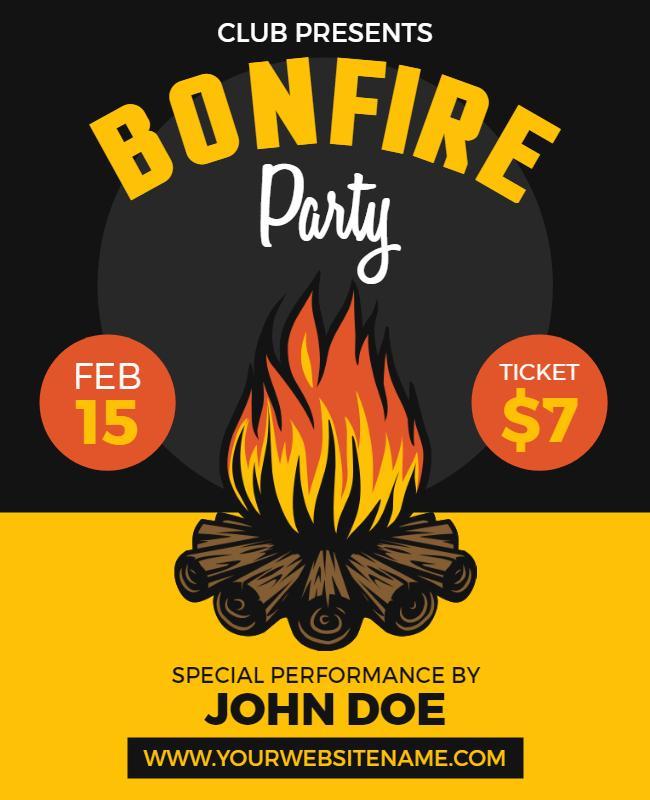 Bonfire Party Event Flyer Template