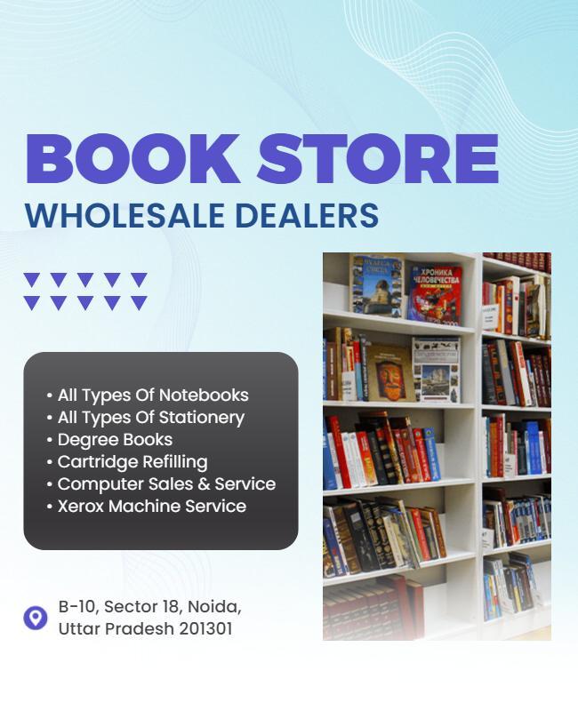 Book Store Wholesale Dealers Promotional Flyer Template