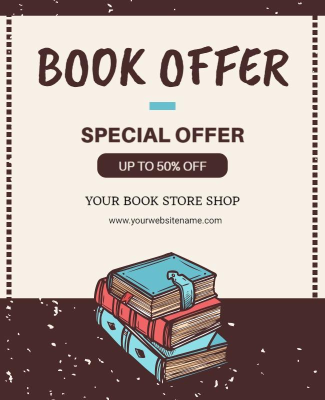 Bookstore Discount Promotion Flyer Template