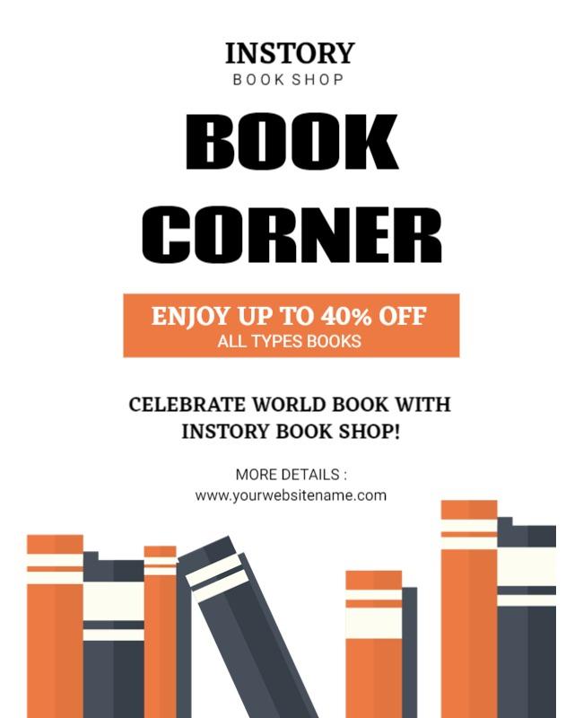 Bookstore Special Discount Event Flyer Template