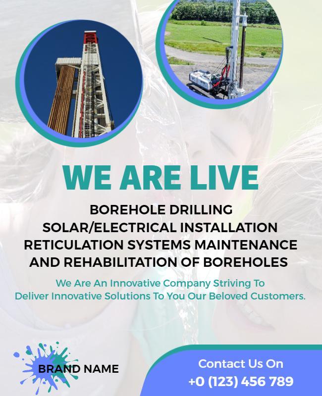 Borehole Drilling and Maintenance Services Flyer Template