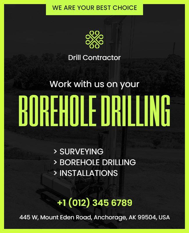 Borehole Drilling Services Promotional Flyer Template