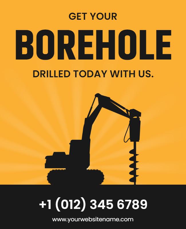 Borehole Drilling Services Promotional Flyer Template