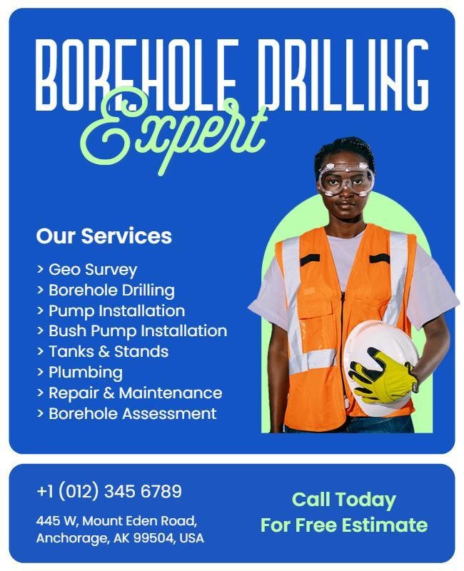 Borehole Drilling Services Promotional Flyer Template