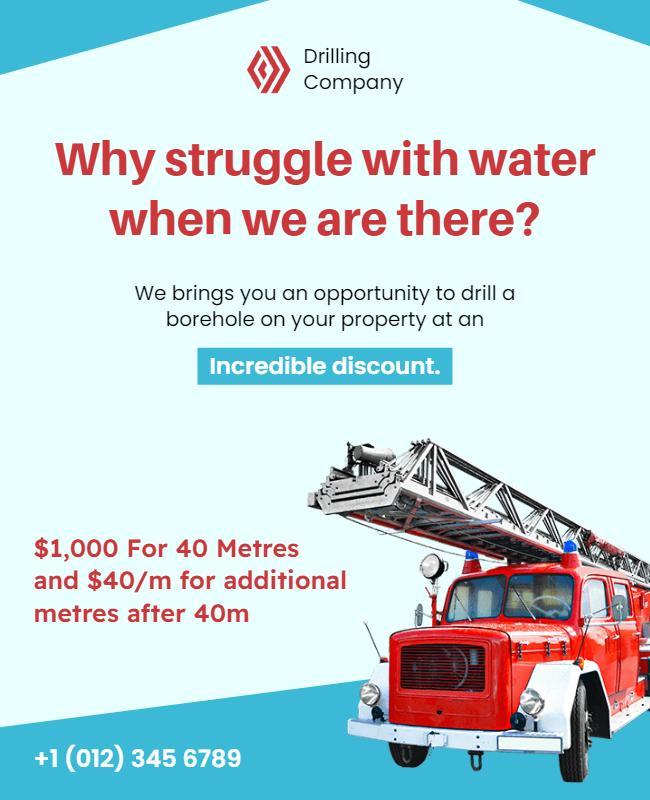 Borehole Drilling Services Promotional Flyer Template