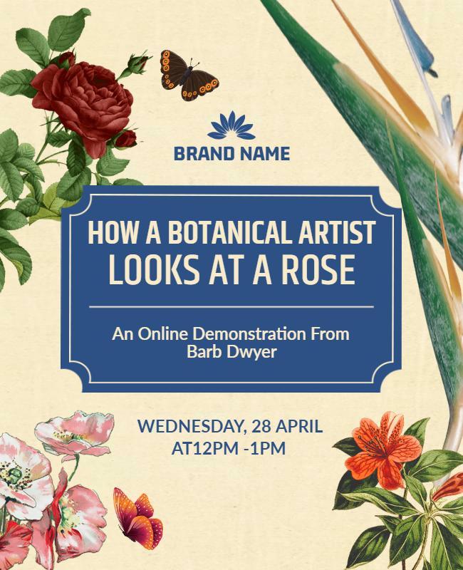 Botanical Art Online Workshop Flyer Template