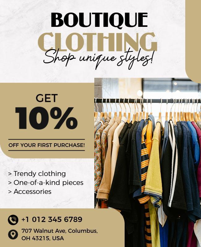 Boutique Clothing Store Promotion Flyer Template