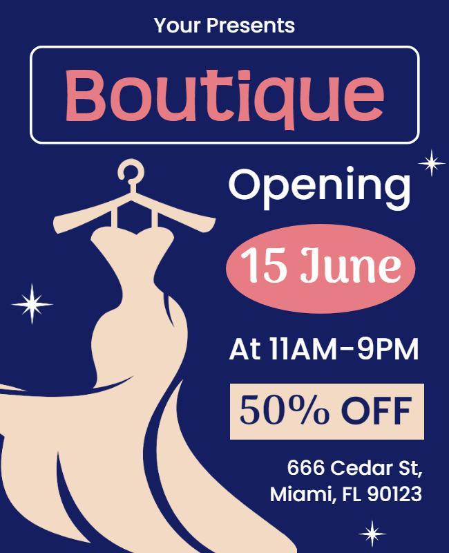 Boutique Opening Event with Discount Flyer Template