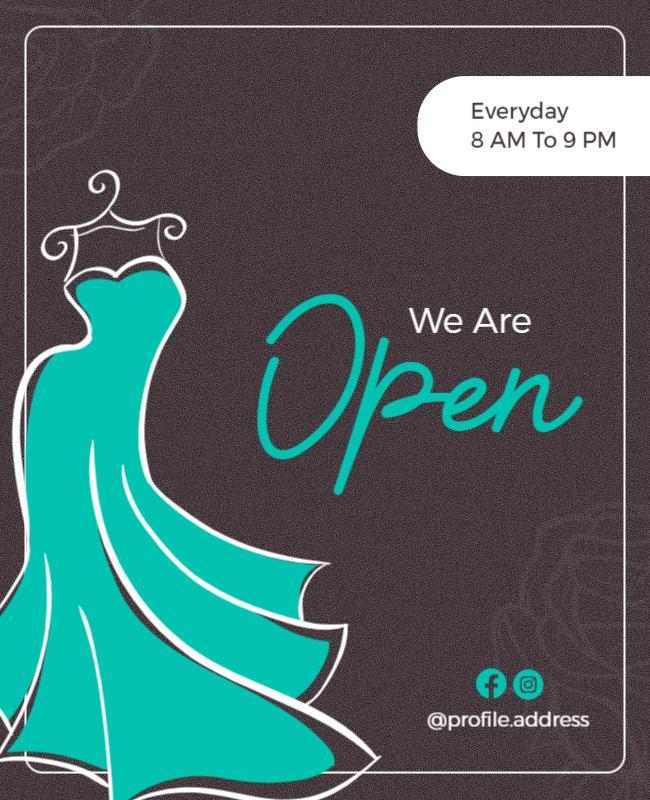 Boutique Store Opening Hours Flyer Template