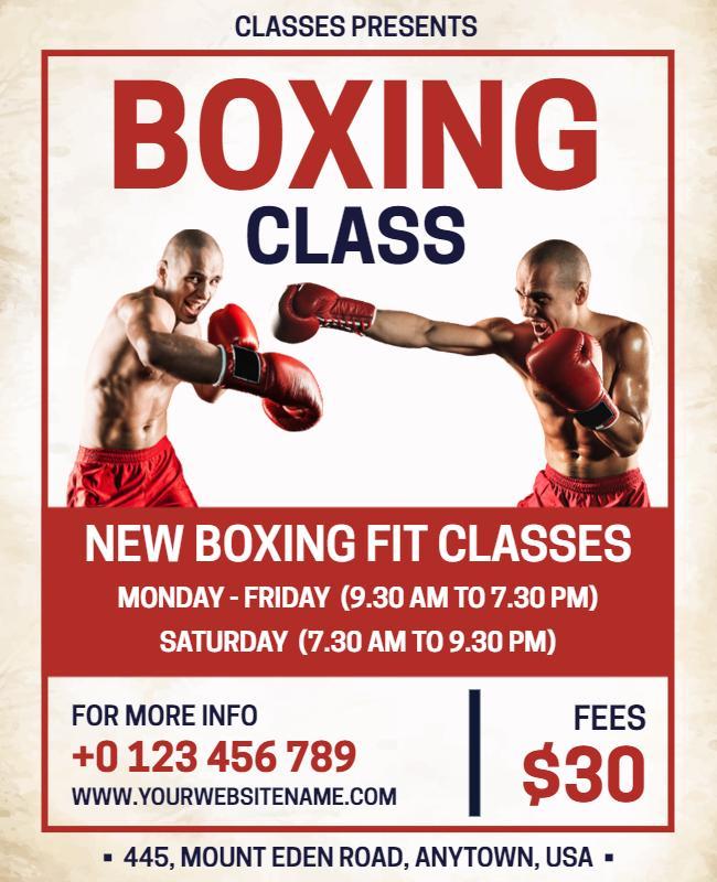 Boxing Classes Poster Template