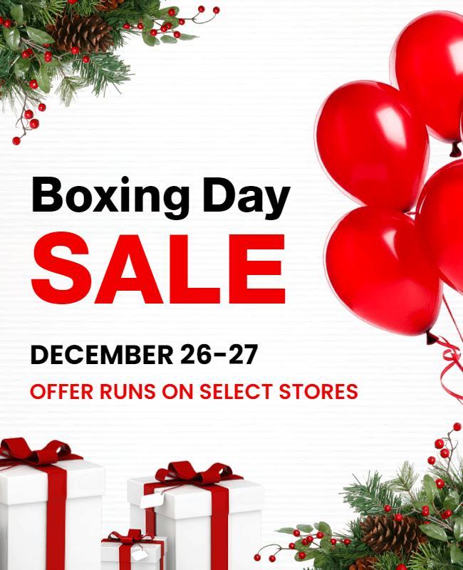 Boxing Day Holiday Sale Announcement Flyer Template