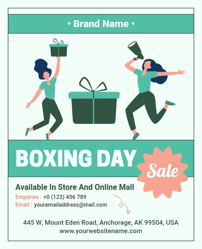 Boxing Day Holiday Sale Announcement Flyer Template