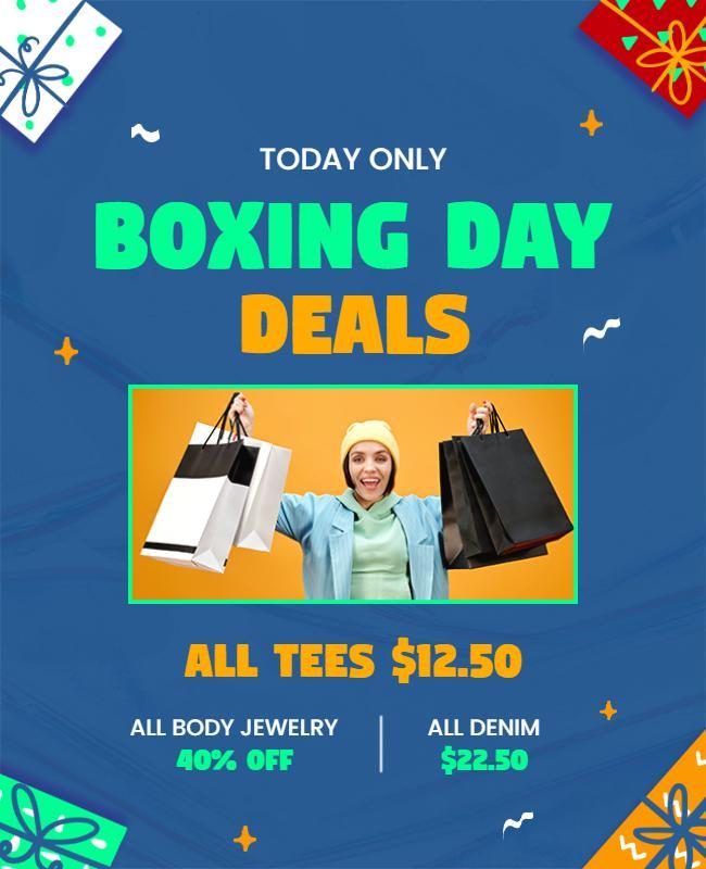 Boxing Day Shopping Deals Flyer Template