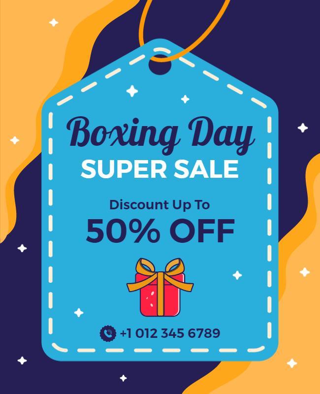 Boxing Day Super Sale Discount Flyer Template