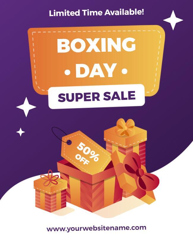 Boxing Day Super Sale Promotional Flyer Template