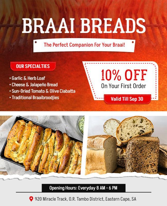 Braai Bread Specials Discount Flyer Template