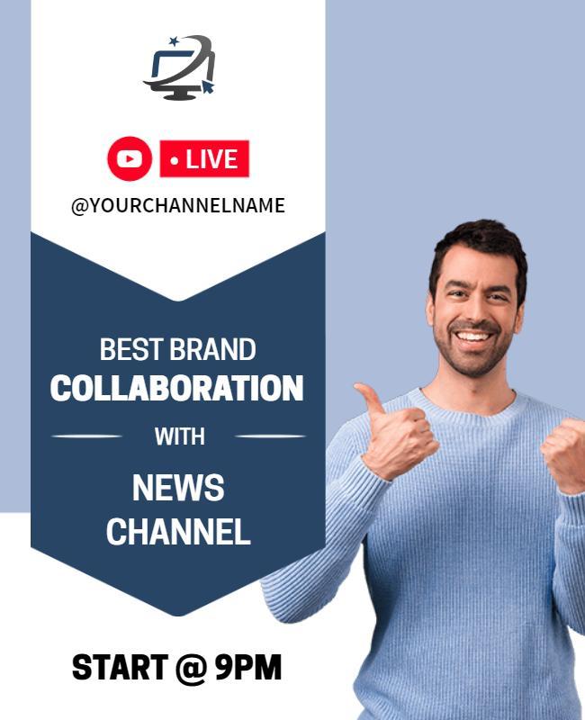 Brand Collaboration News Channel Event Flyer Template