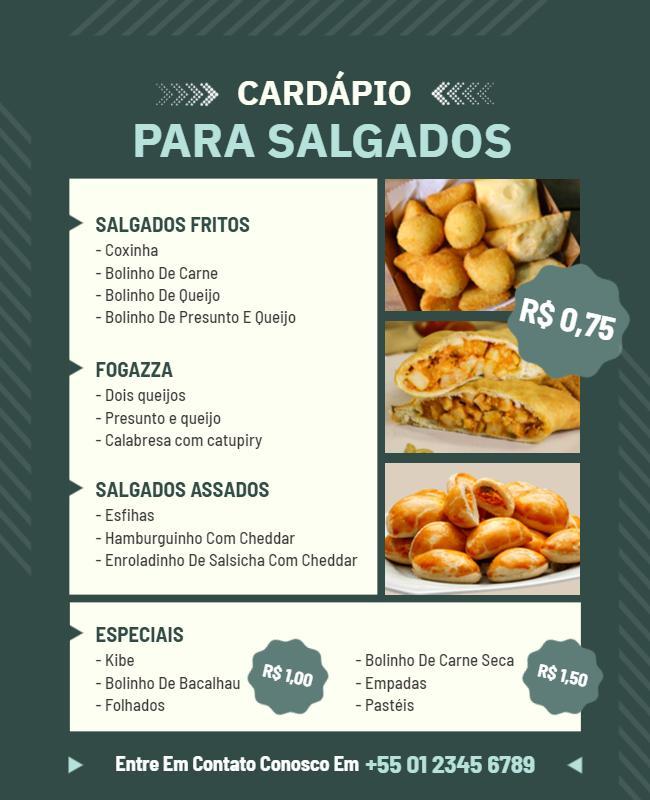 Brazilian Savory Snacks Menu Flyer Template