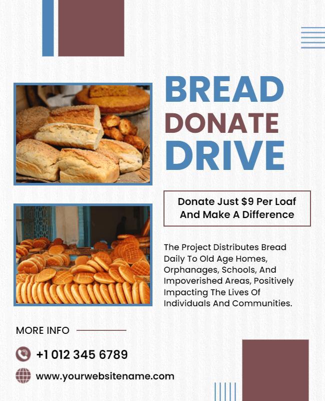 Bread Donation Campaign Charity Flyer Template