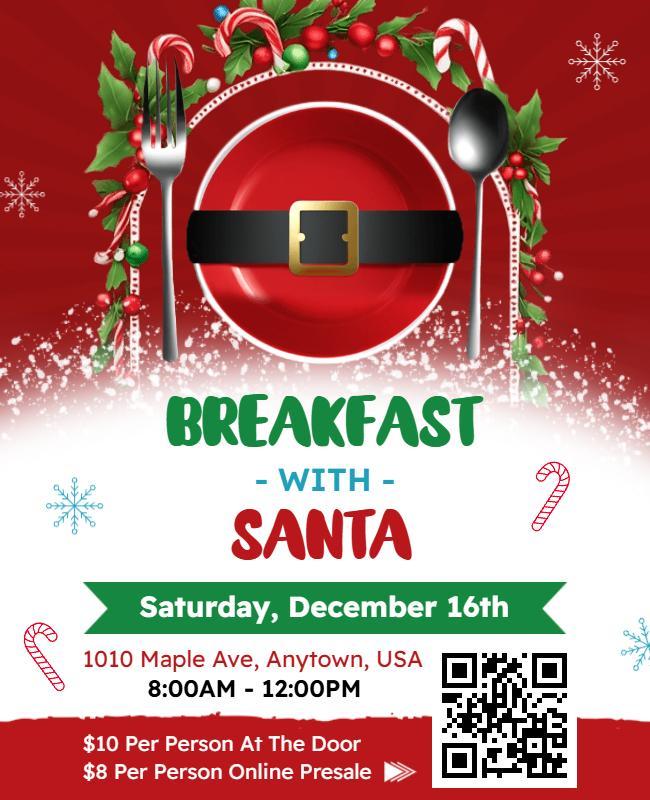 Breakfast with Santa Holiday Event Flyer Template