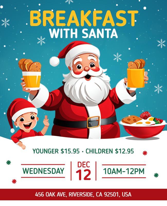 Breakfast with Santa Holiday Event Flyer Template