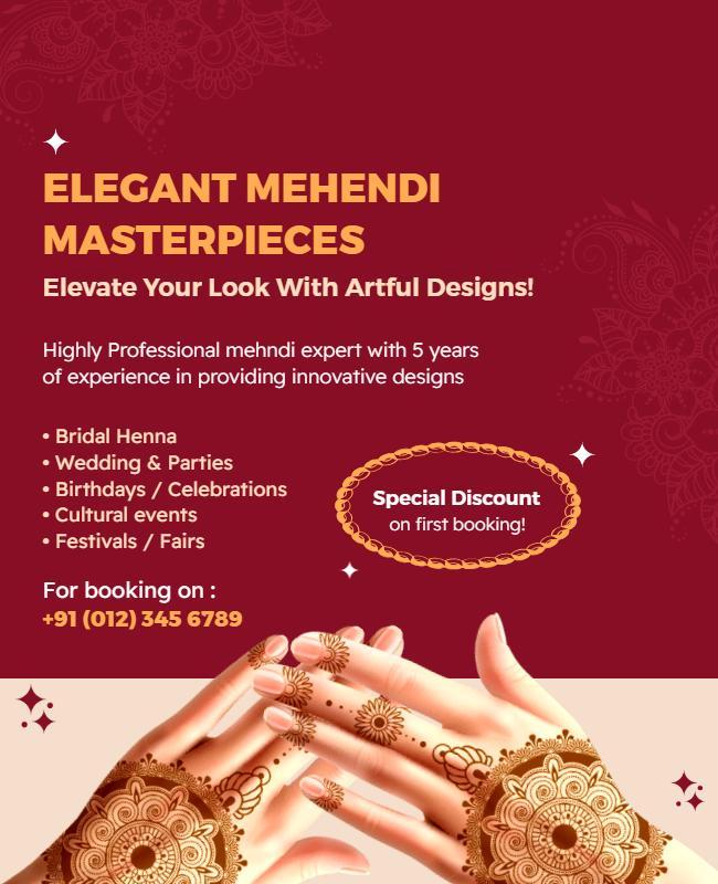 Bridal and Event Mehendi Services Flyer Template