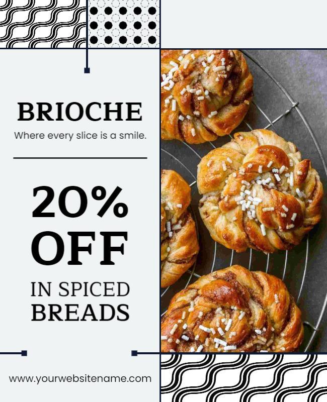 Brioche Spiced Bread Discount Flyer Template