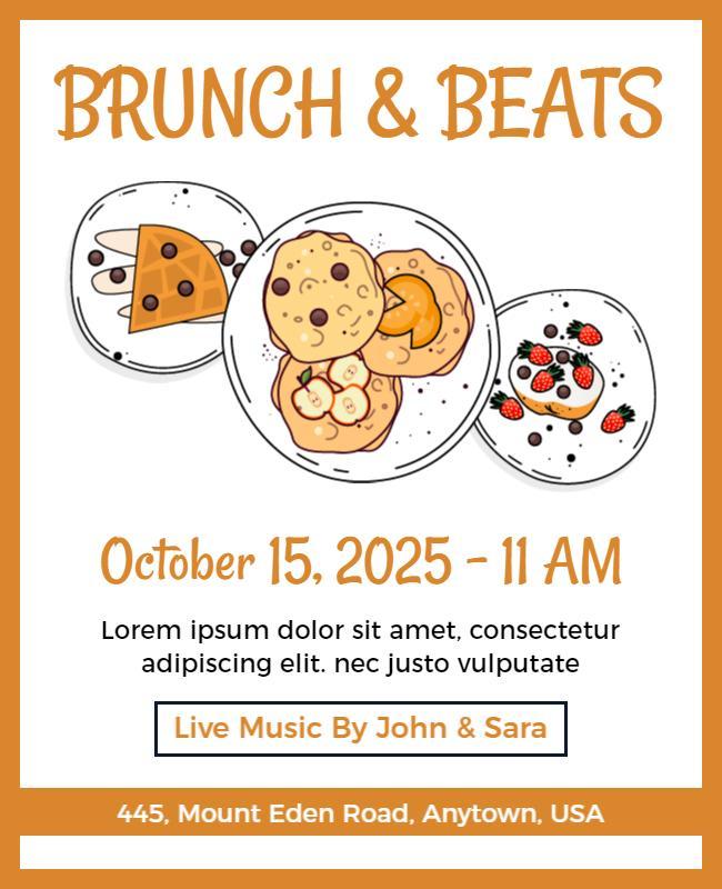 Brunch and Beats Event Flyer Template