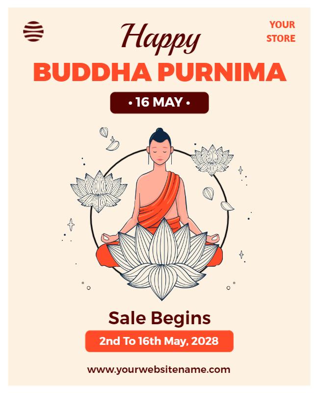 Buddha Purnima Celebration and Sale Flyer Template