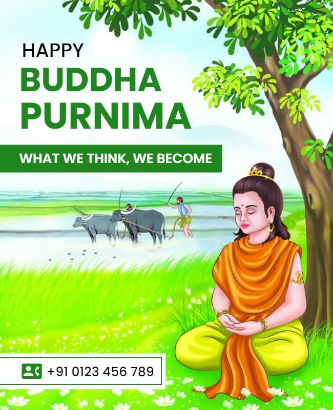 Buddha Purnima Celebration Event Flyer Template