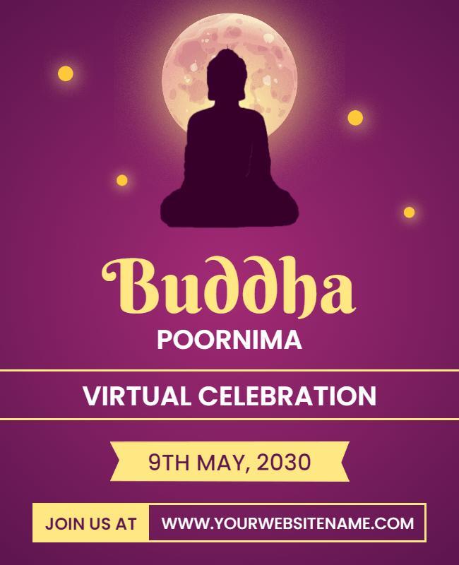 Buddha Purnima Virtual Celebration Flyer Template