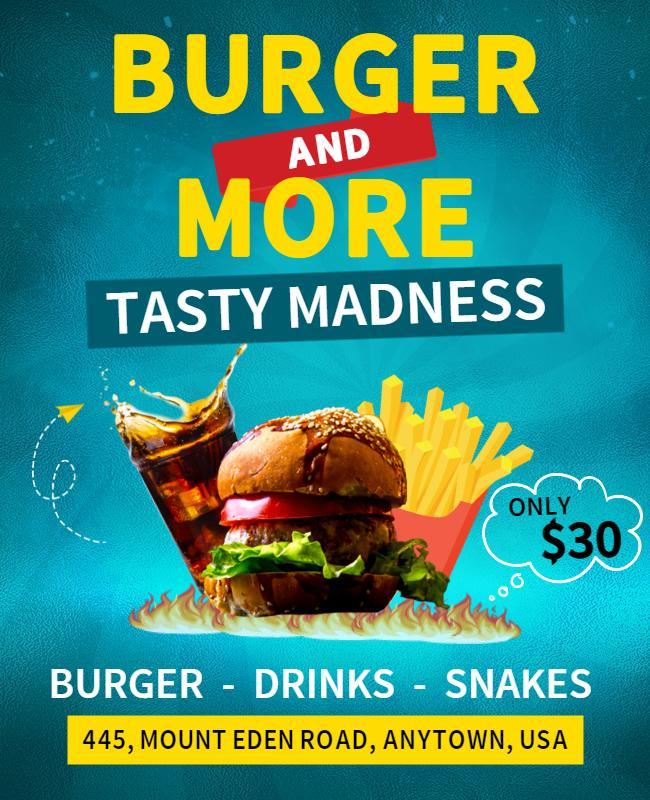 Burger and Drinks Special Offer Flyer Template