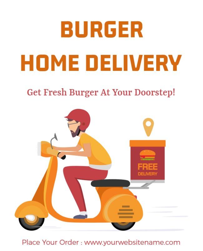 Burger Home Delivery Promotion Flyer Template