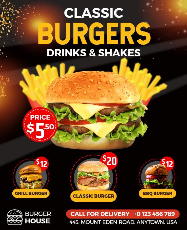 Burger House Specials Promotion Flyer Template