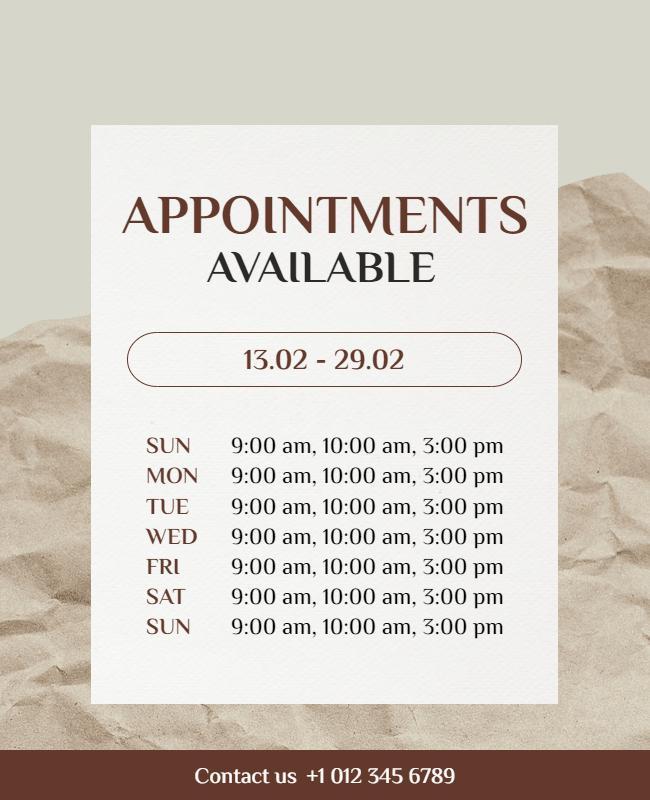 Business Appointments Schedule Flyer Template