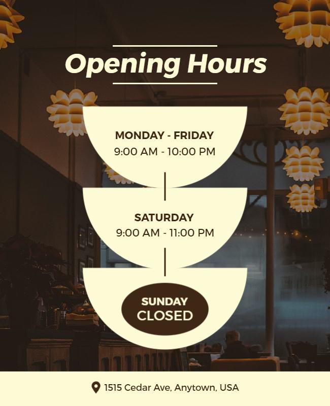 Business Opening Hours Announcement Flyer Template