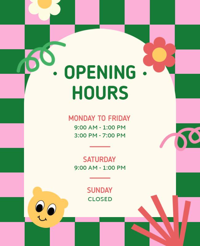 Business Opening Hours Announcement Flyer Template