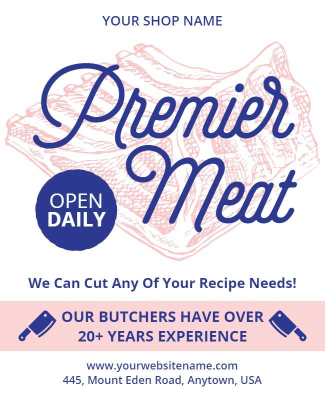 Butcher Shop Premier Meat Offer Flyer Template