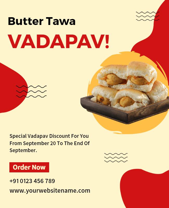 Butter Tawa Vadapav Special Offer Flyer Template