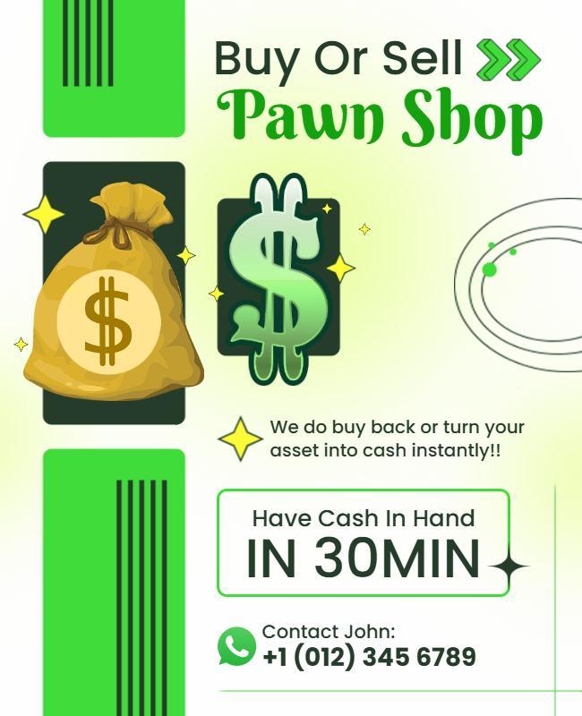 Buy or Sell Pawn Shop Services Flyer Template