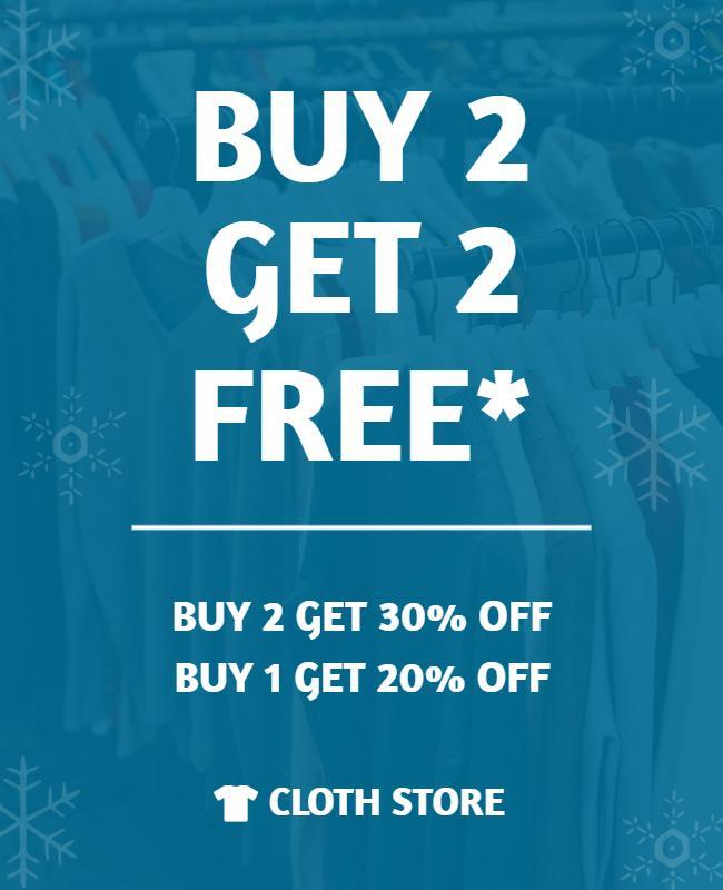 Buy Two Get Two Free Clothing Sale Flyer Template