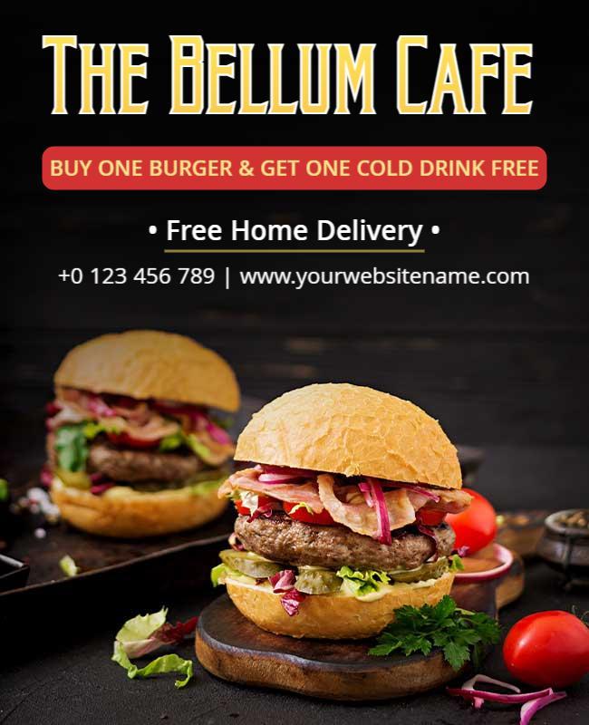 Cafe Burger Special Offer Flyer Template